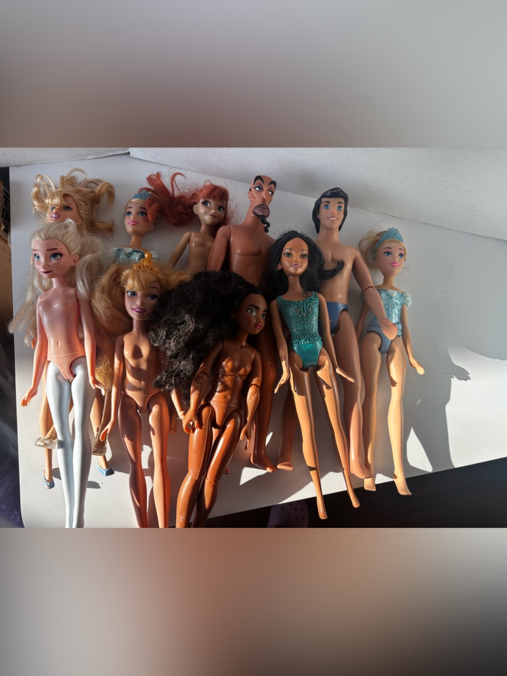 Lot of Mixed Disney Barbie Dolls.